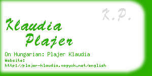 klaudia plajer business card